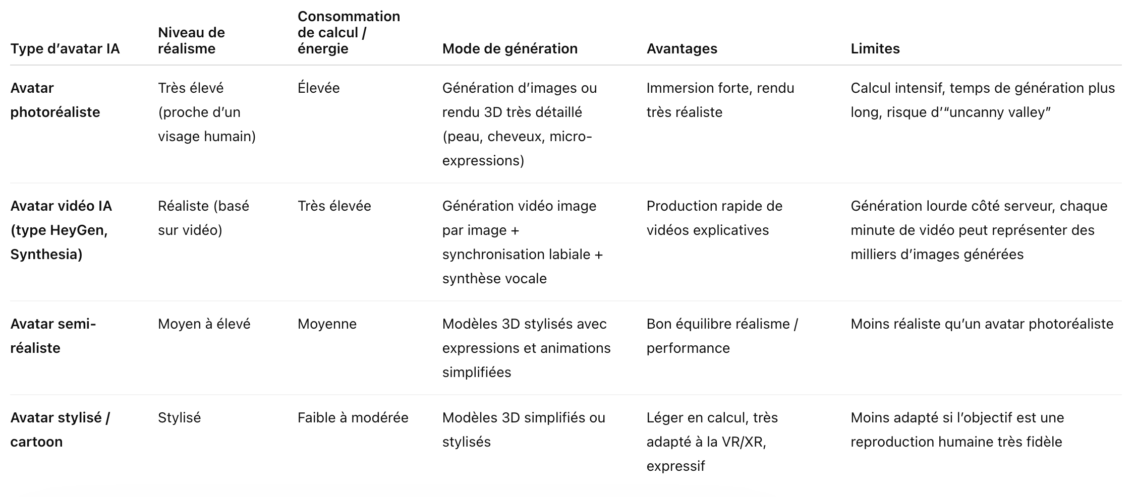 comparative dasboard of energy consumption for avatar ia generation